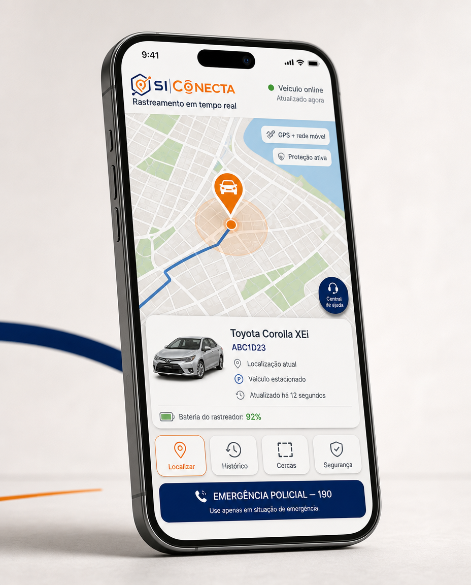 Aplicativo SI Conecta com rastreamento em tempo real